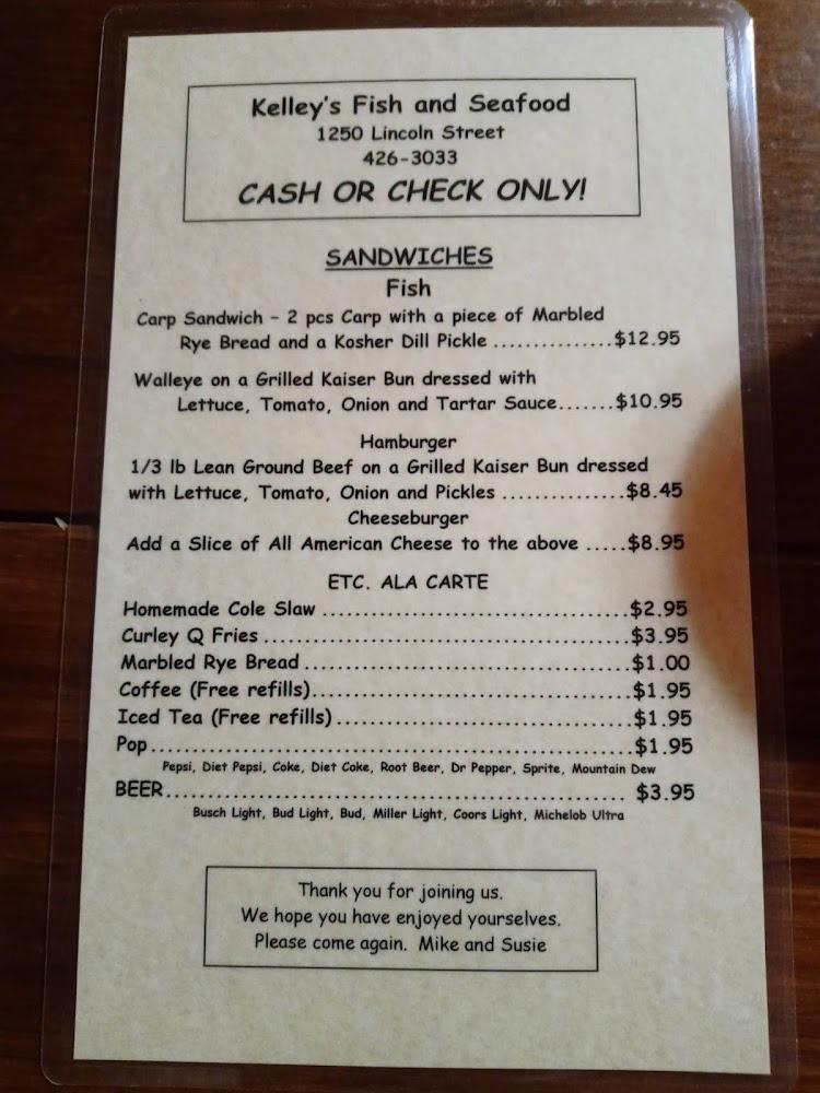 Kelley's Fish & Seafood Menu image 3