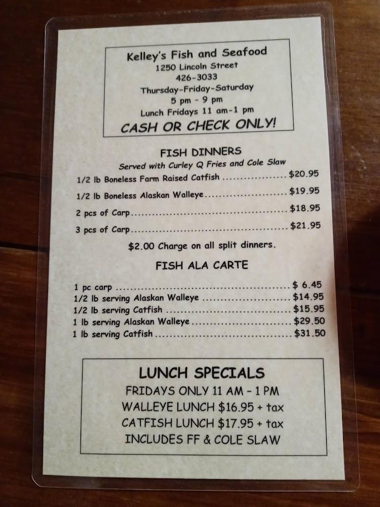 Kelley's Fish & Seafood Menu image 4