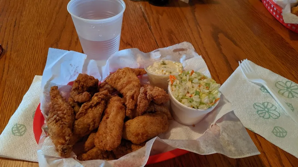 Walleye with Coleslaw